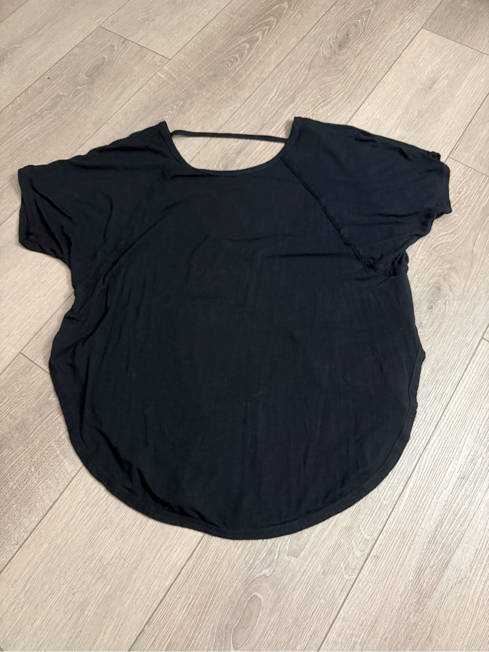 JoyLab Black Short-Sleeve Scoop-Back Tee size M